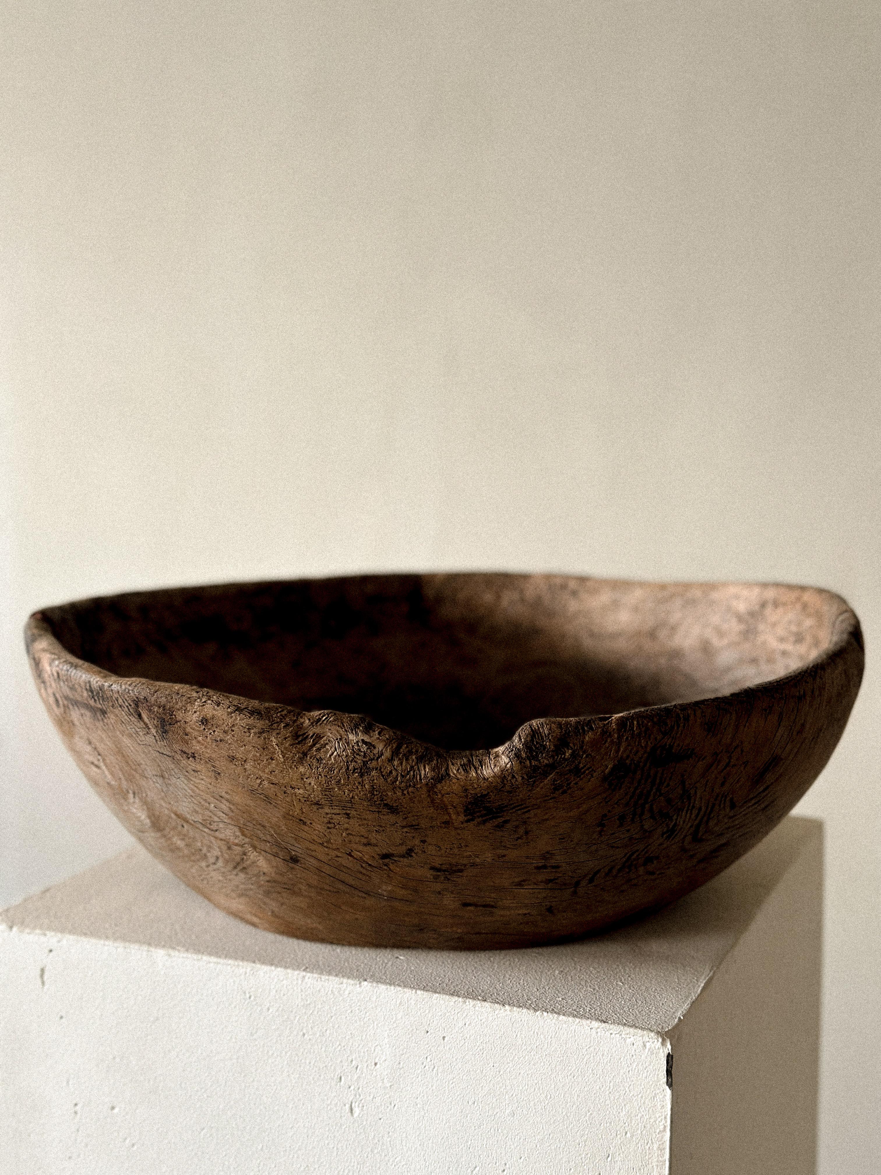 Bois Bol à racines antique, style Wabi Sabi, Scandinavie des années 1800 en vente