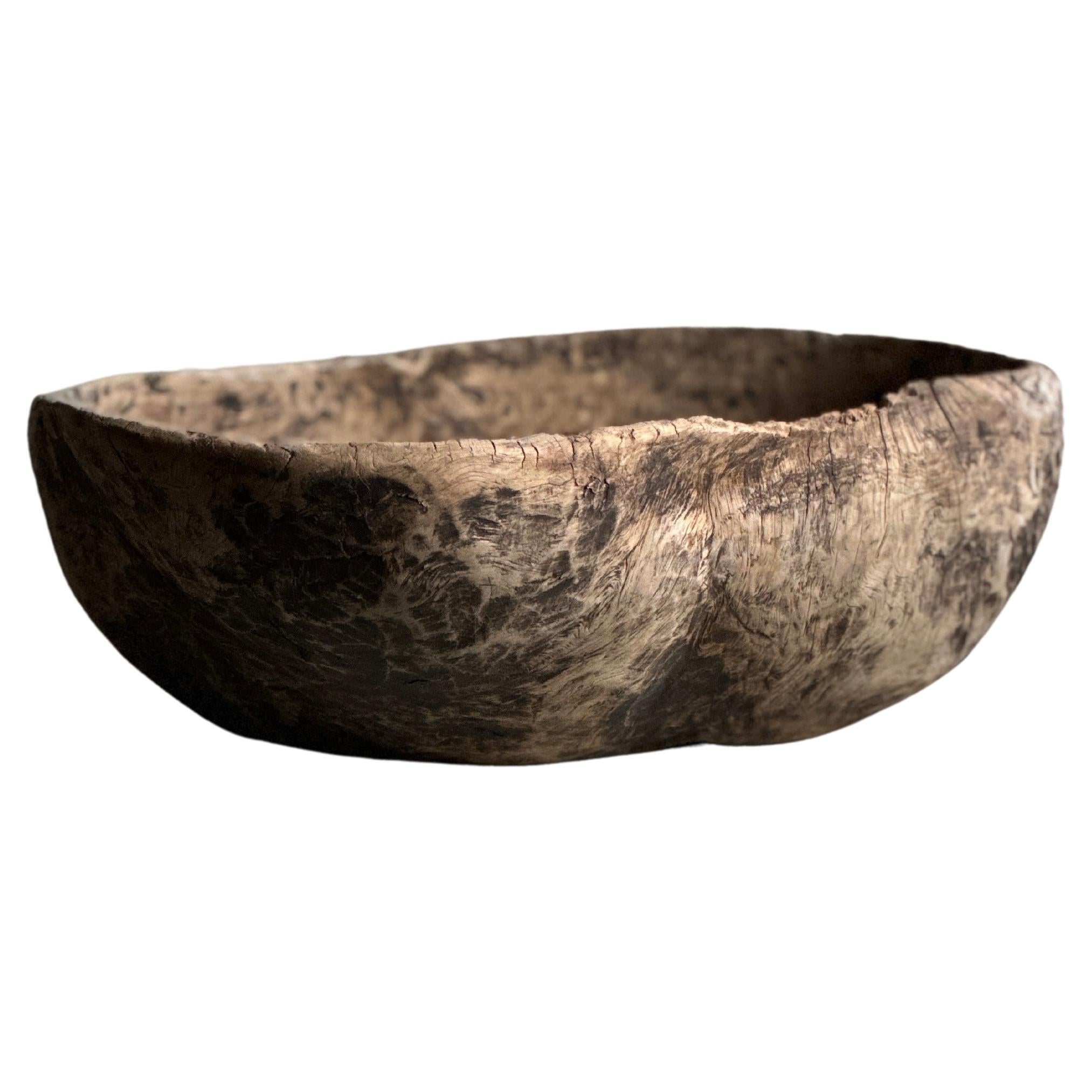Antique Root Bowl, Wabi Sabi Style, Scandinavia 1800s