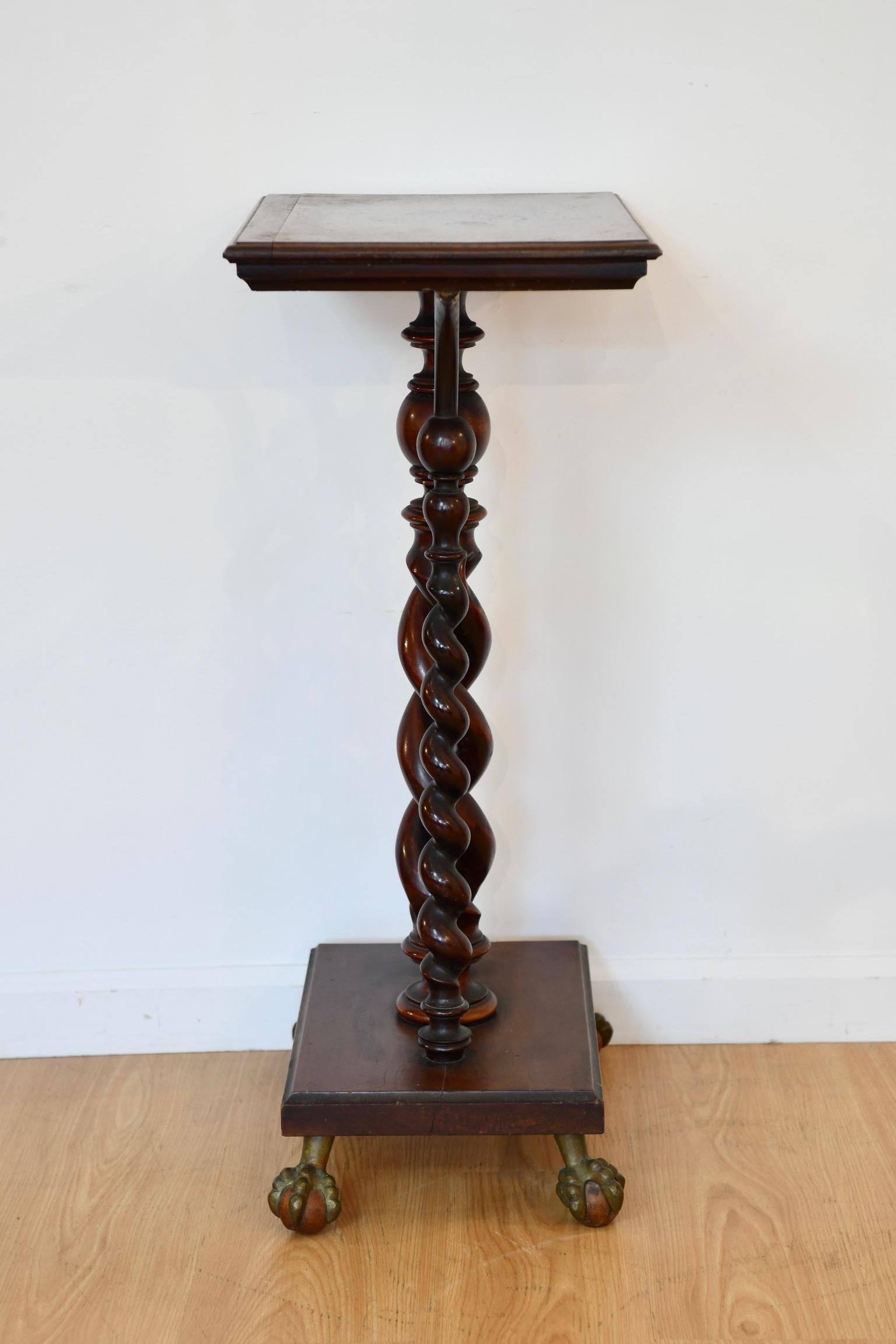 Antique Rope Twist Mahogany Pedestal 1