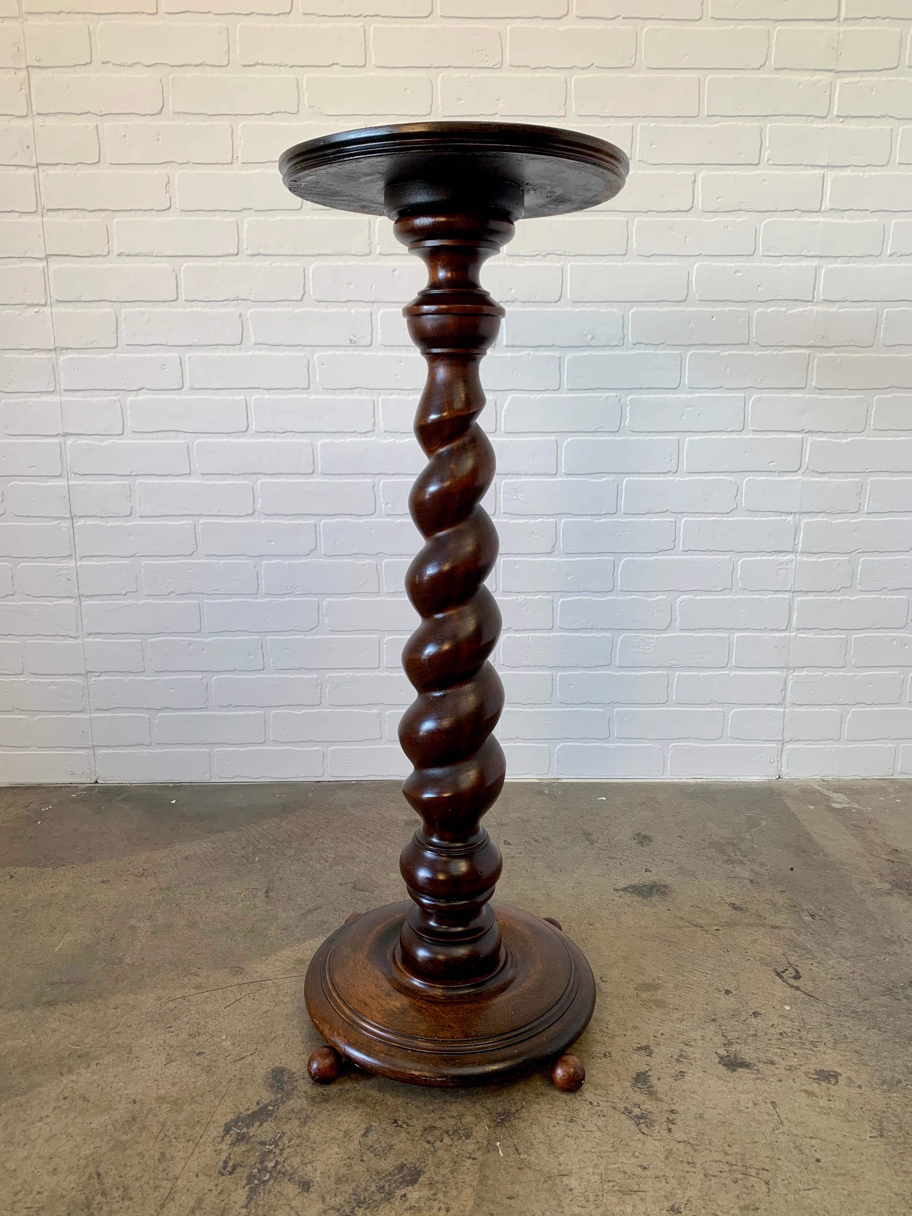 English walnut Barley twist plant stand / candle stand.