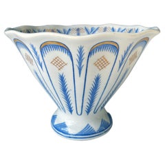 Antique Rörstrand White Blue Gold Decorative Bowl, 1920s