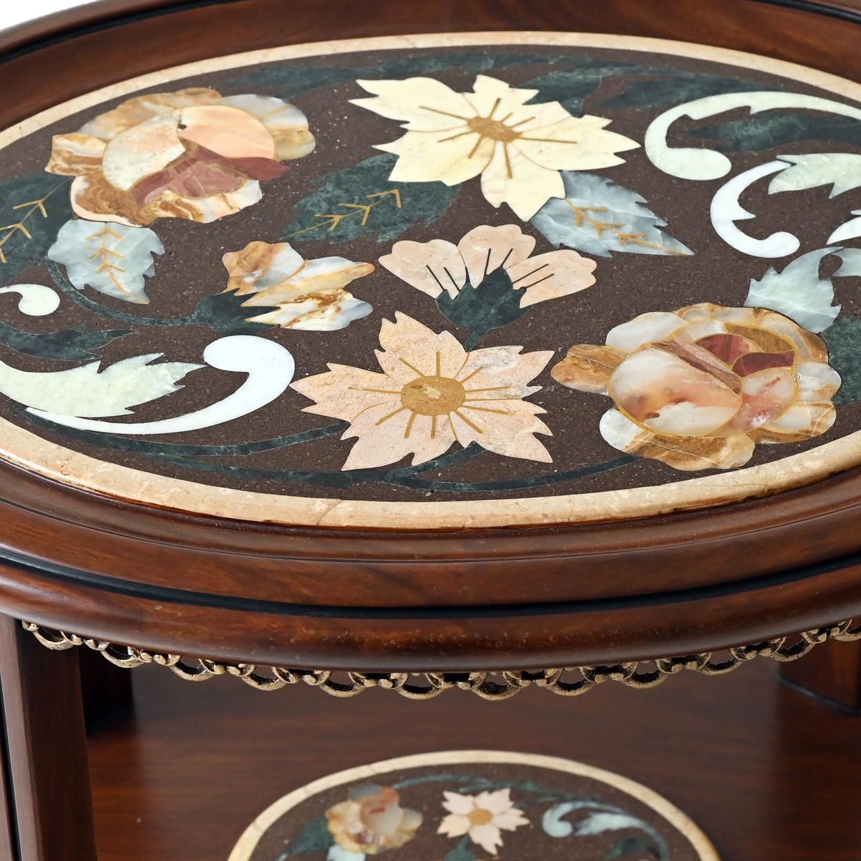 Pakistani Antique Rose Accent Table by Studio Lel For Sale