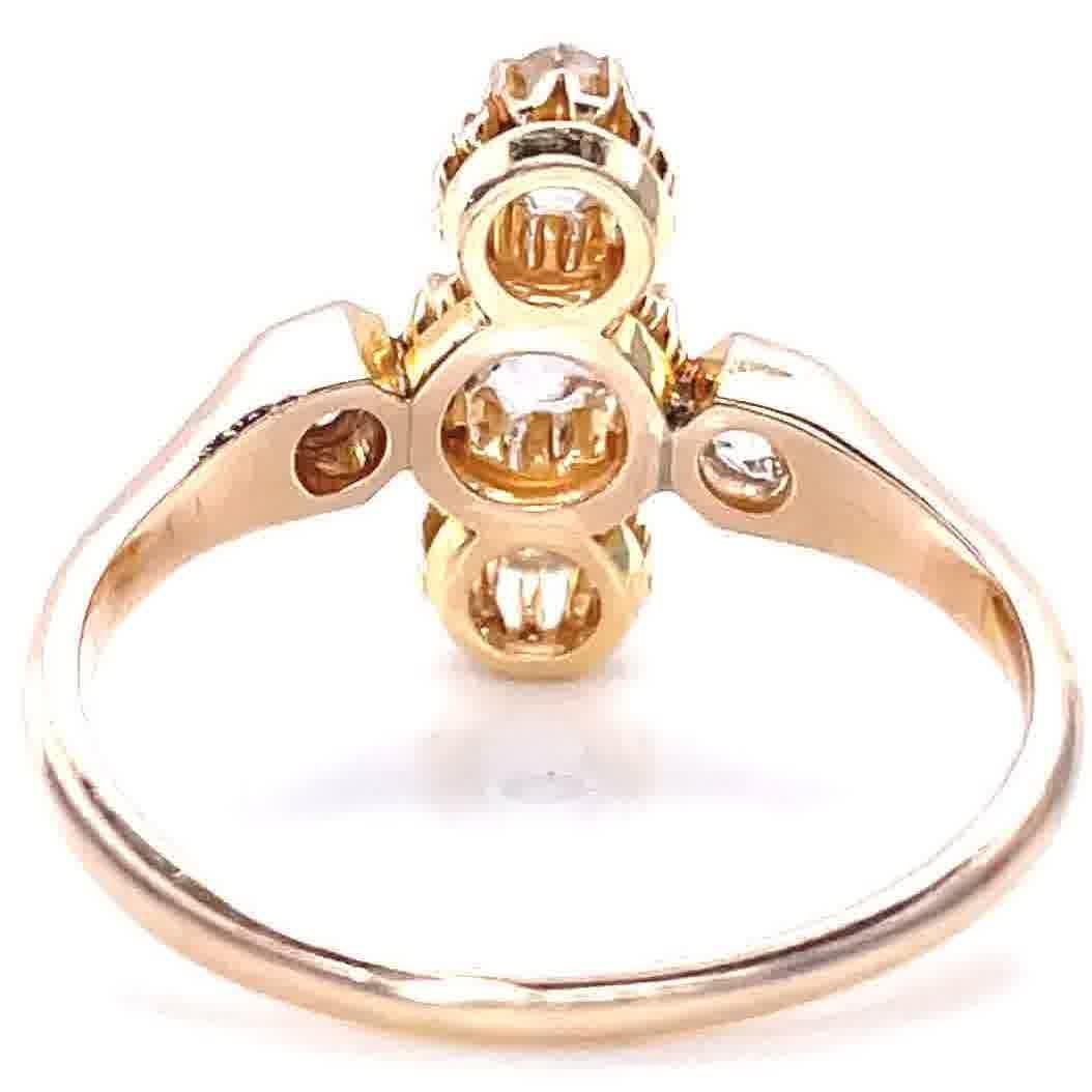 Women's Antique Rose Cut Diamond 14 Karat Gold Ring