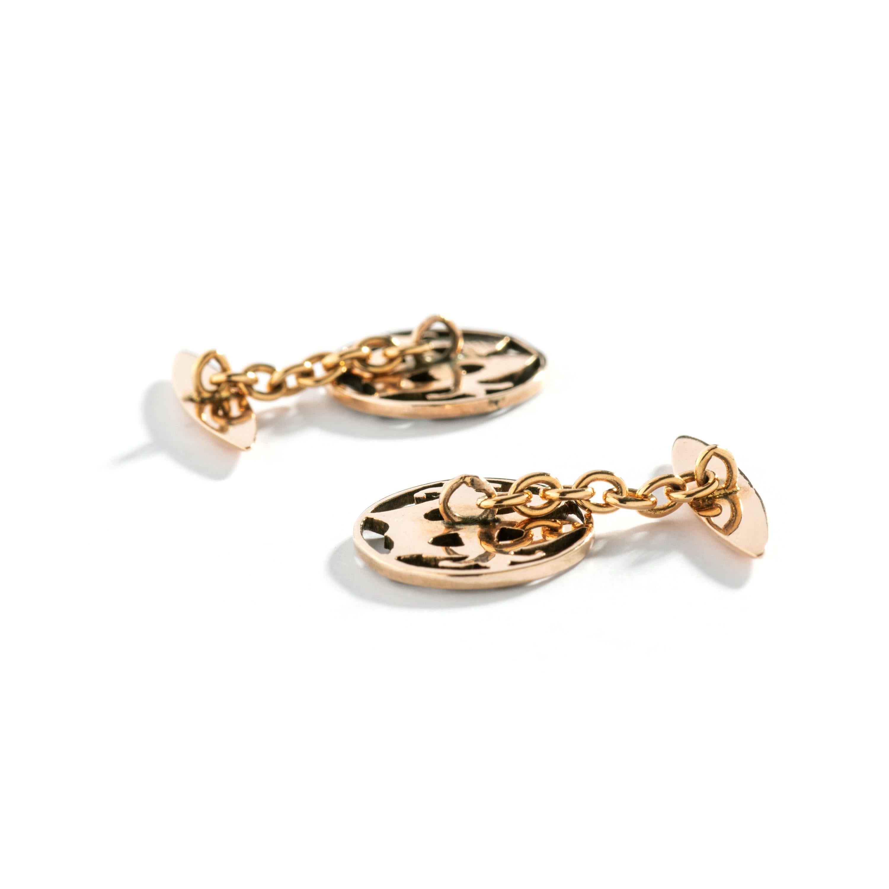 Antique Rose Cut Diamond and Gold Cufflinks In Excellent Condition For Sale In Geneva, CH