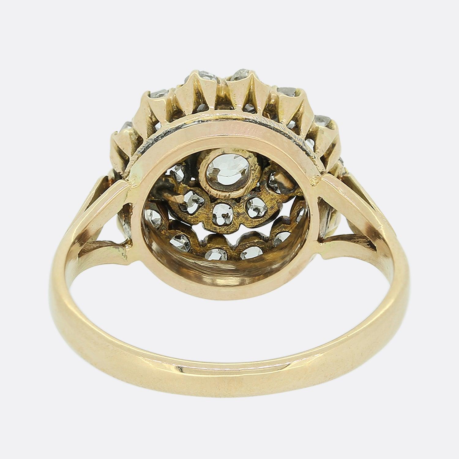 Taglio a rosa Anello antico con diamanti taglio rosa in vendita