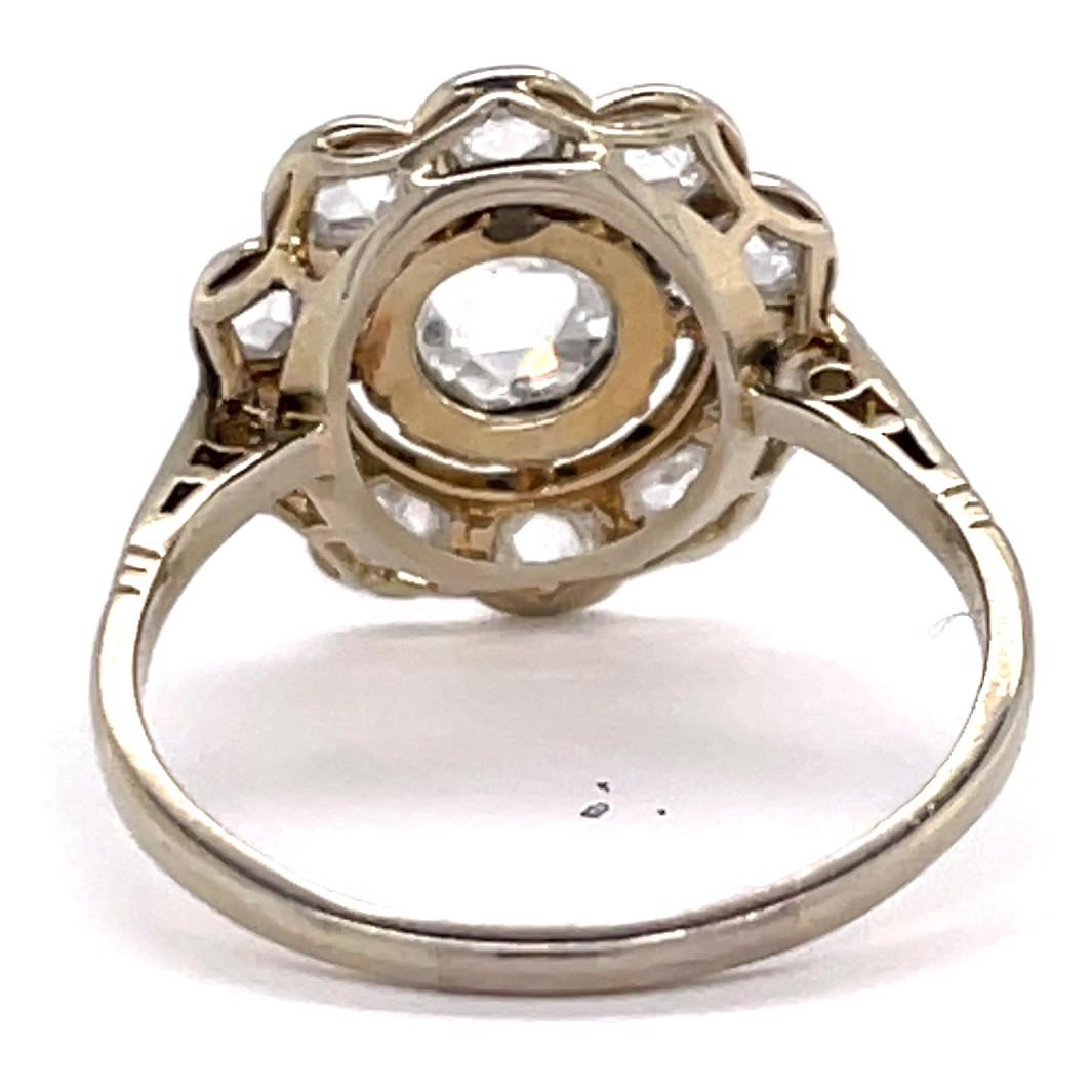 Women's or Men's Antique Rose Cut Diamond Cluster Ring