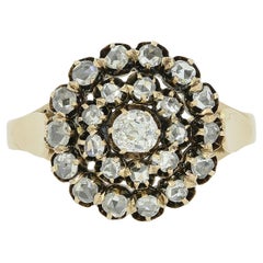 Antique Rose Cut Diamond Cluster Ring