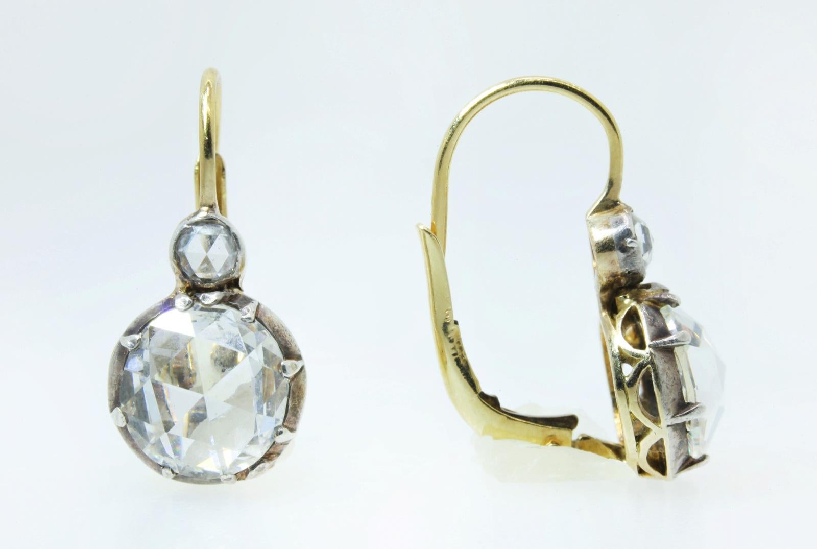 rose cut diamond earrings antique