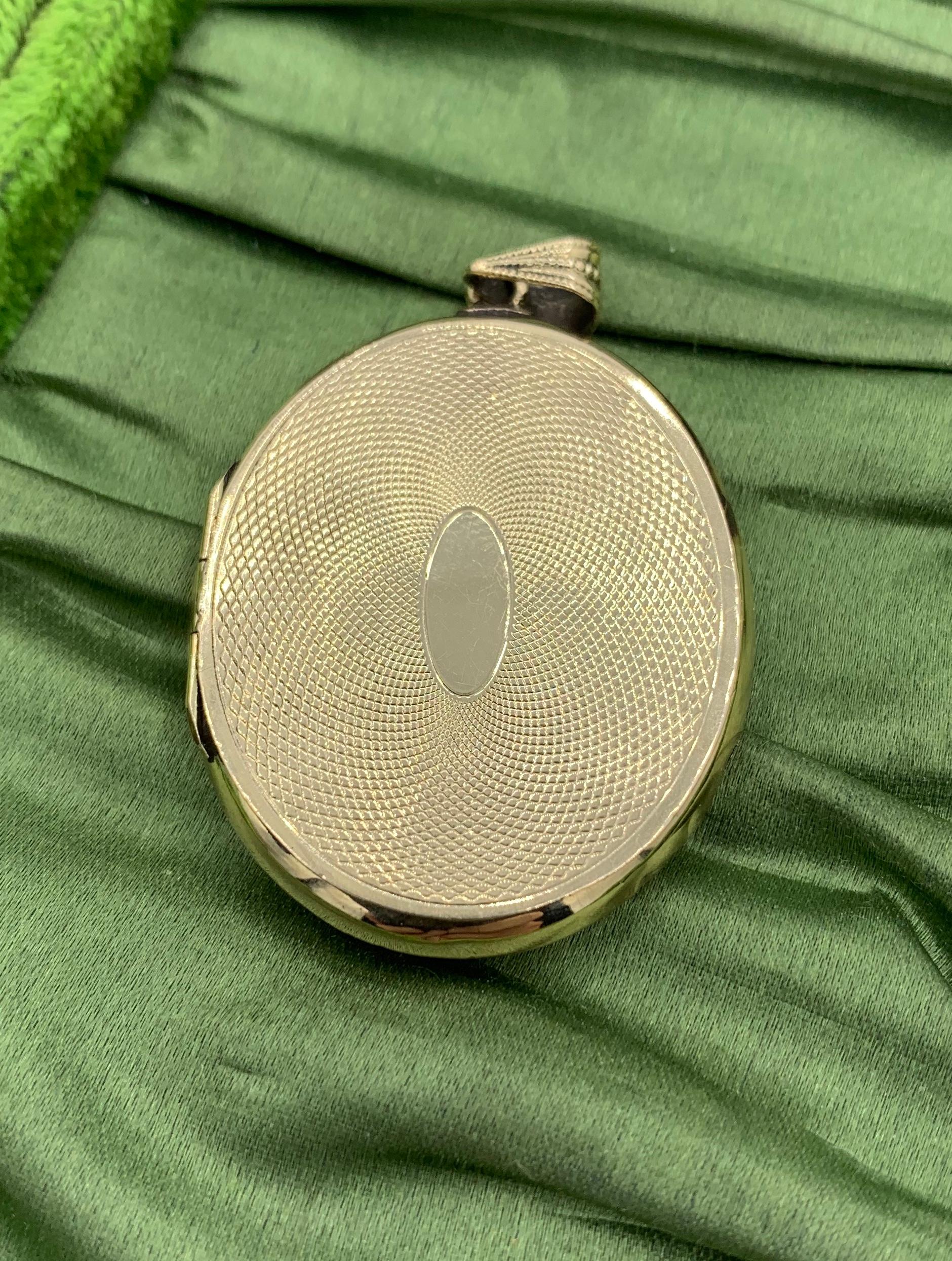 Antique Rose Cut Diamond Enamel Portrait Locket Necklace 14 Karat Gold Victorian For Sale 1