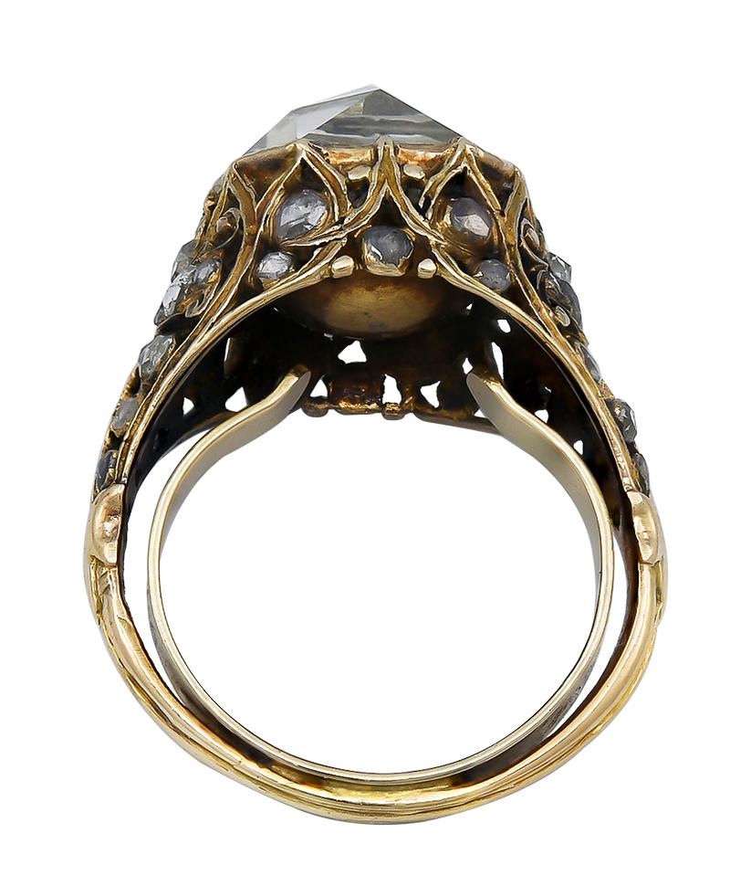 Antiker antiker Diamant-Verlobungsring im Rosenschliff (Viktorianisch) im Angebot