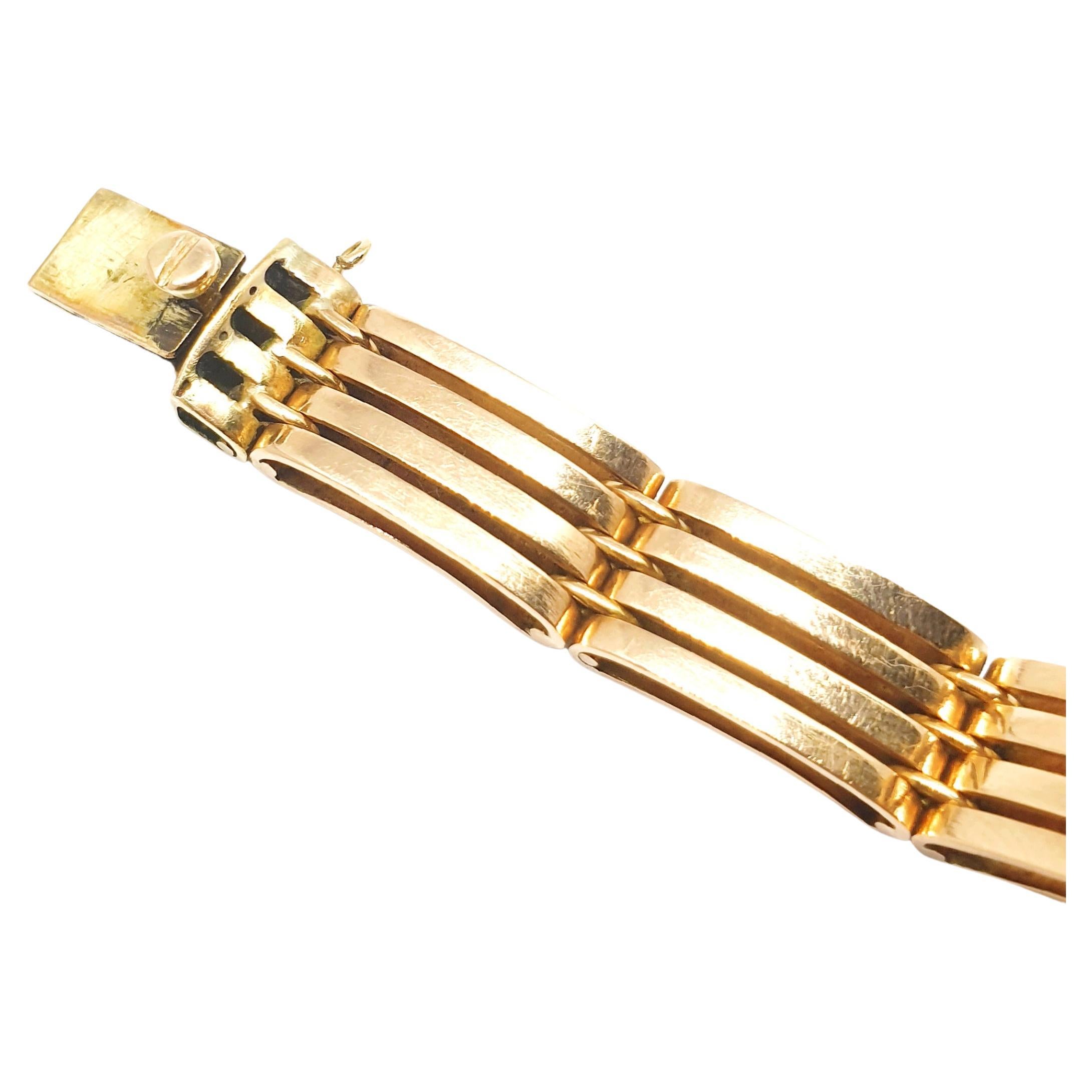 Antikes Goldarmband mit Diamant im Rosenschliff Damen im Angebot