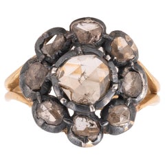 Antiker Gold-Cluster-Ring mit Diamanten im Rosenschliff