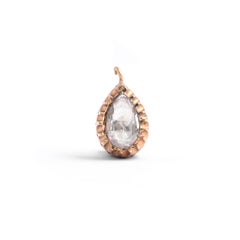 Antique Rose Cut Diamond Gold Pendant