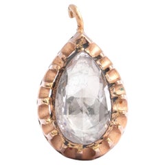 Antique Rose Cut Diamond Gold Pendant