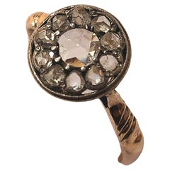 Antique Rose Cut Diamond Gold Ring