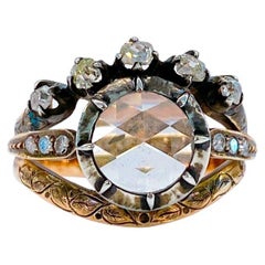 Antique Rose Cut Diamond Gold Solitare Ring