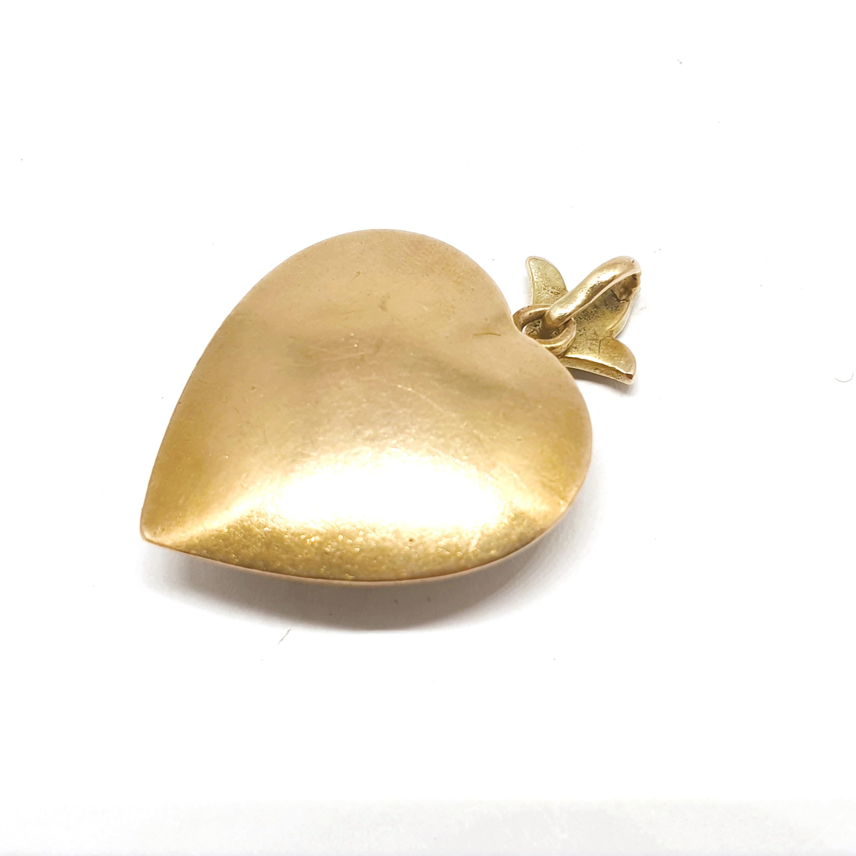 Antiker 1880er Jahre Rose Cut Diamond Heart Gold Anhänger  im Zustand „Gut“ im Angebot in Cairo, EG
