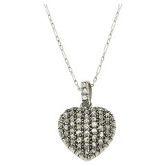 Collana con ciondolo a forma di cuore in diamante antico taglio rosa