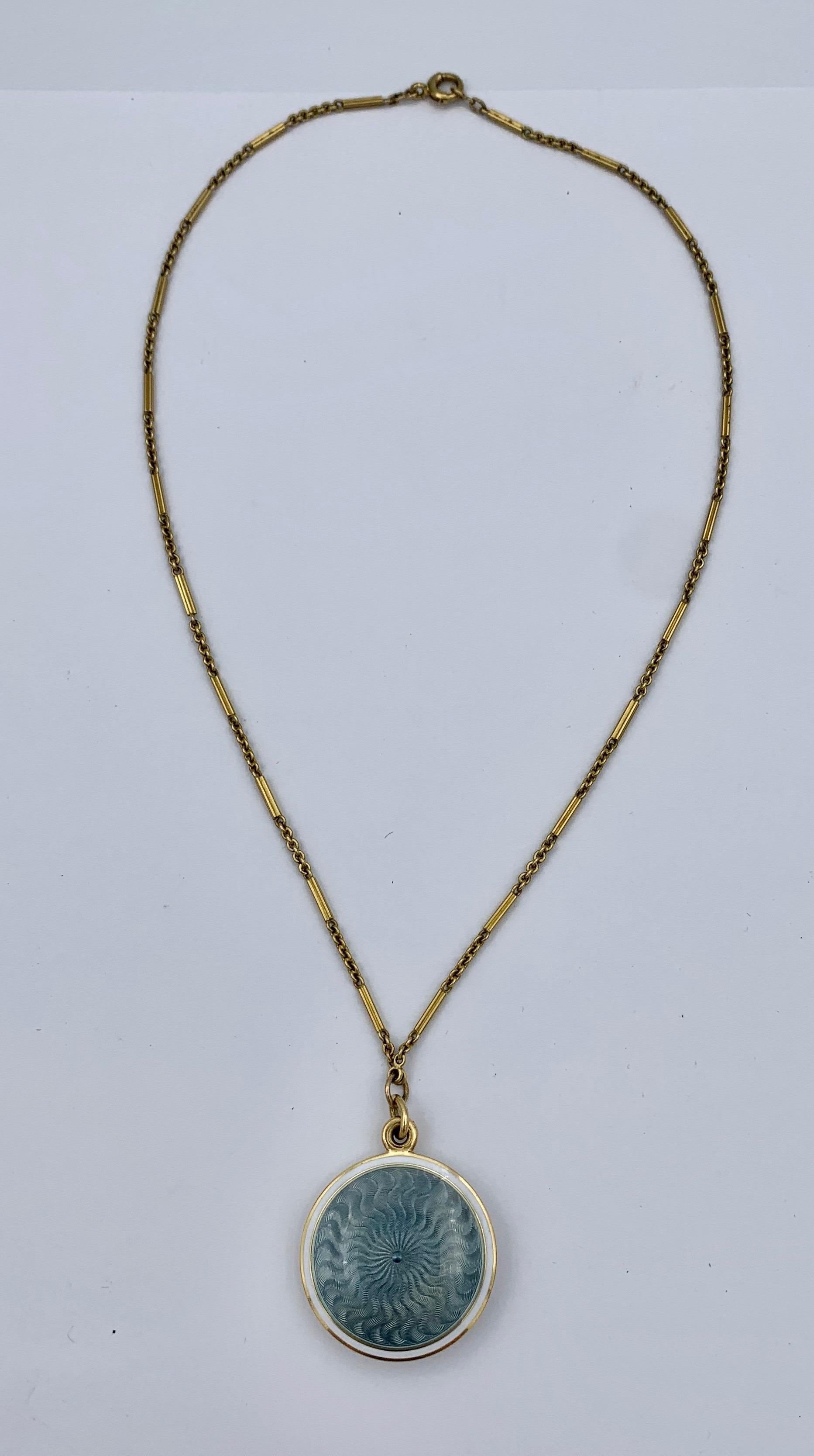 Antique Rose Cut Diamond Platinum Enamel Locket Necklace Ambassador Galbraith In Good Condition For Sale In New York, NY