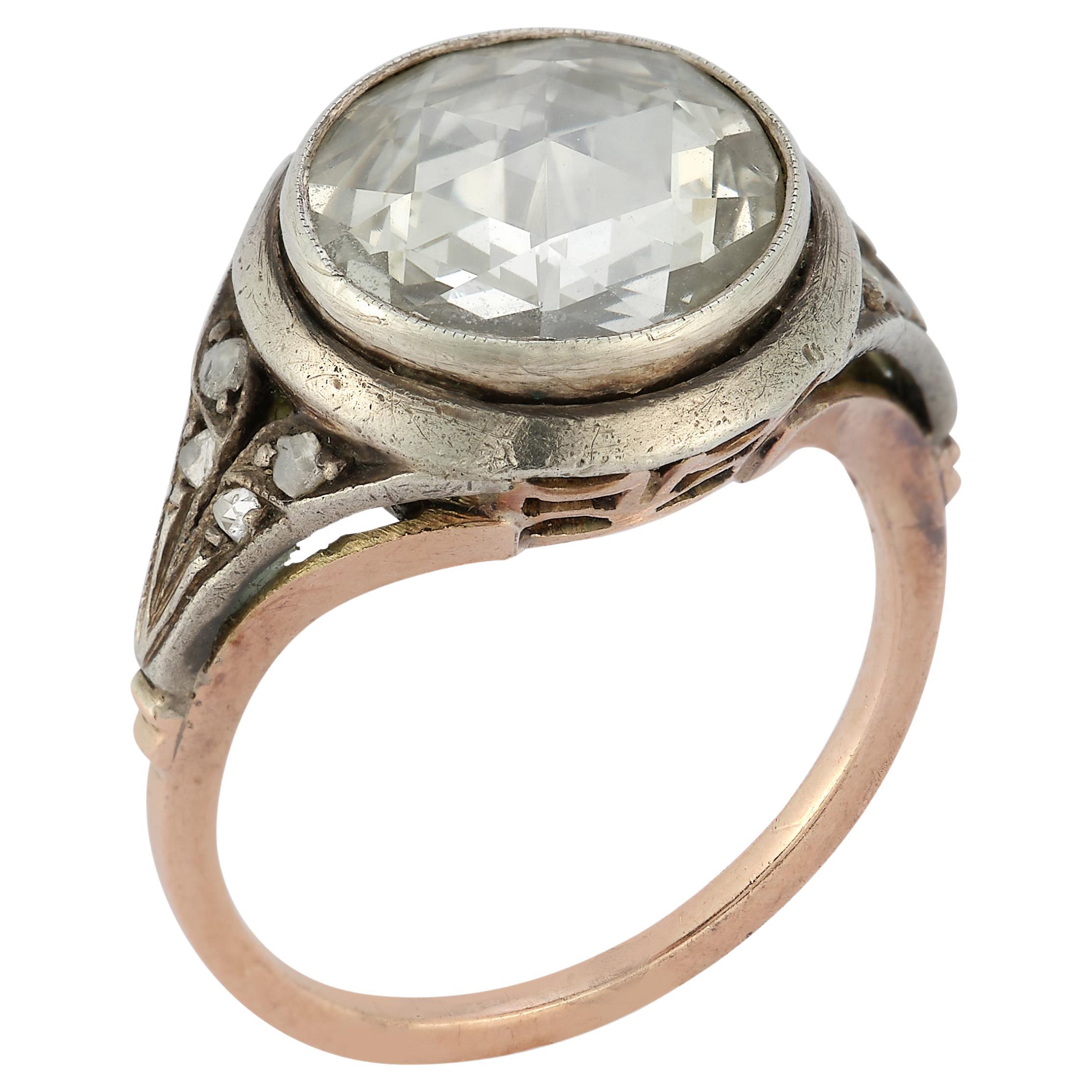 Antique Rose Cut Diamond Ring For Sale