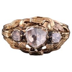 Antique Rose Cut Diamond Ring of 15k Gold
