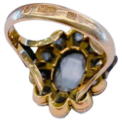 Antiker russischer Goldring mit Diamanten im Rosenschliff 2