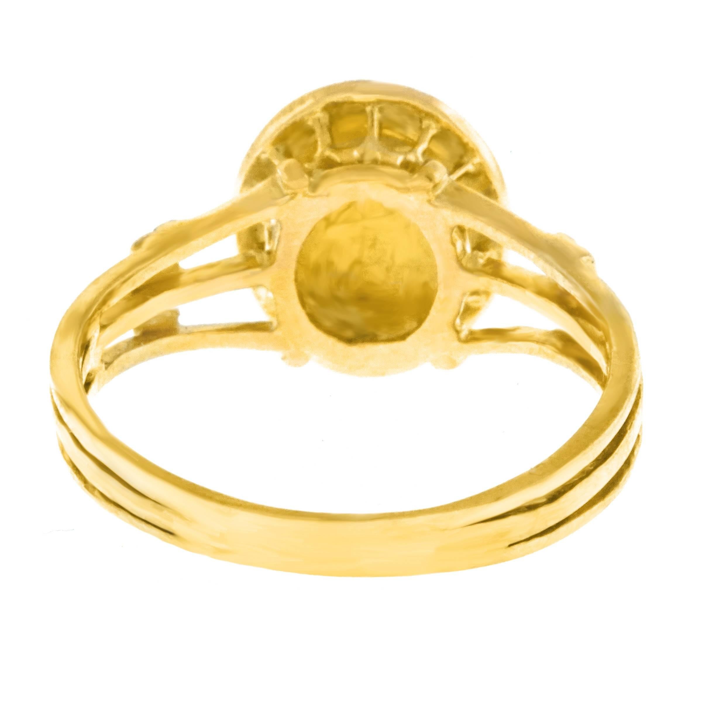 Women's Antique Rose Cut Diamond Set Gold Ring