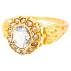 Antique Rose-Cut Diamond-Set Gold Ring
