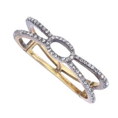 Antique Rose-Cut Diamond Silver Gold Scarf Ring