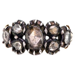 Antique Rose-Cut Diamond, Silver-Topped Yellow Gold Ring