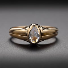 Antique Rose Cut Diamond Solitaire Ring Unisex