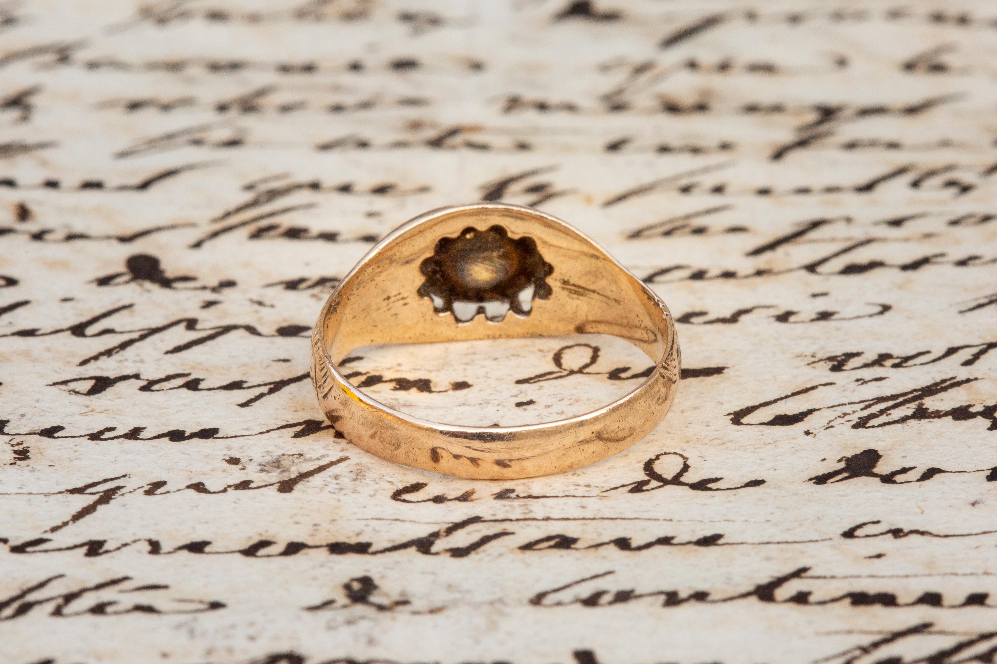Women's or Men's Antique Rose Cut Diamond Solitaire Ring Victorian Georgian Engagement Ring