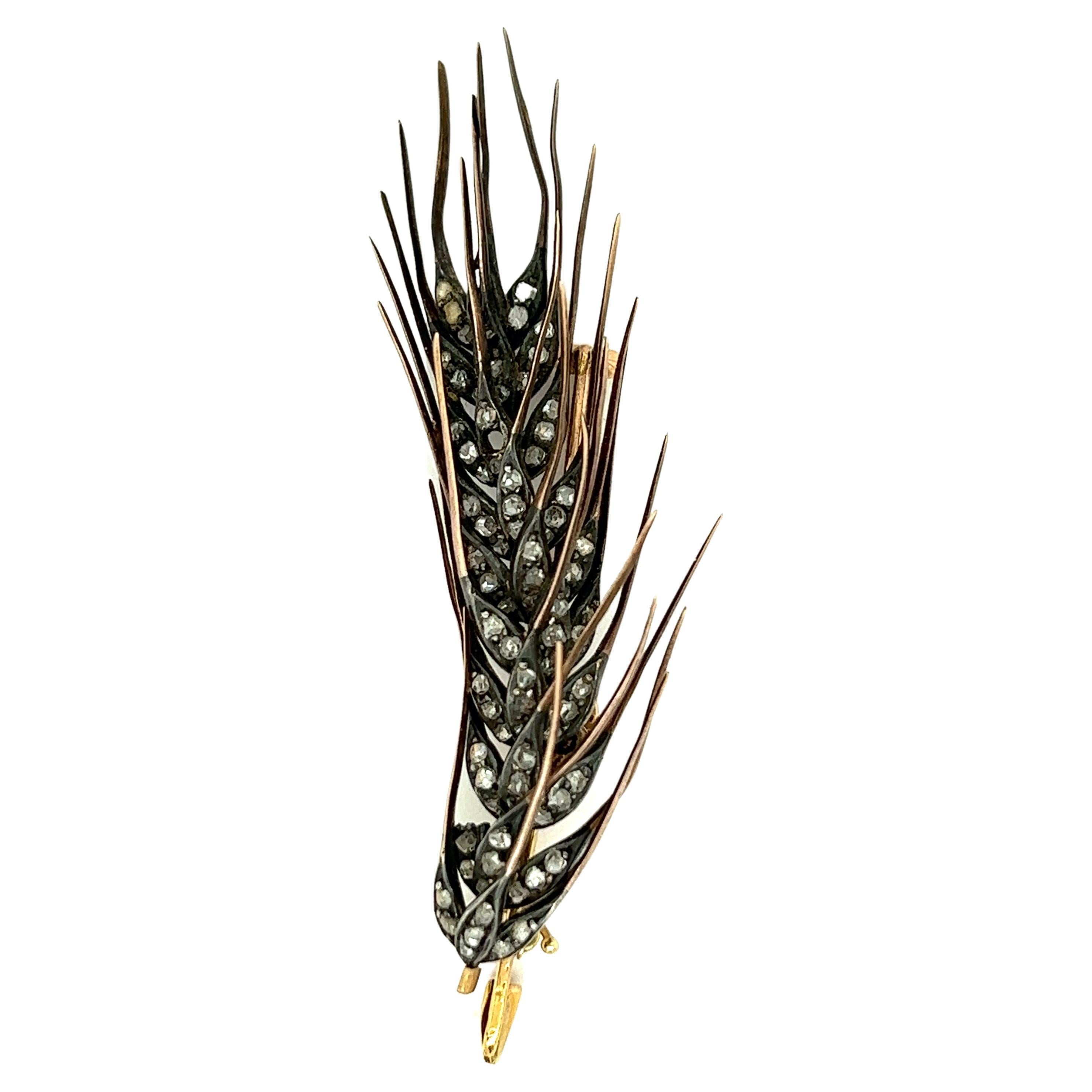 Broche antiguo de diamantes talla rosa