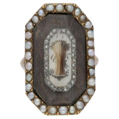 Antique Rose Diamond and Pearl Mourning Ring, circa 1770.