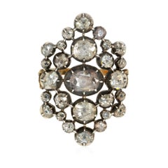 Antique rose-diamond plaque ring