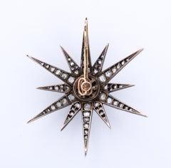 Pendentif/Broche étoile en diamant rose antique