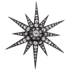 Antique Rose Diamond Star Pendant/Brooch