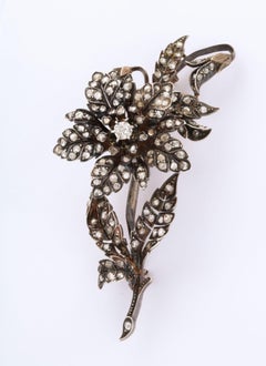 Antique Rose Diamond Tremblant Brooch