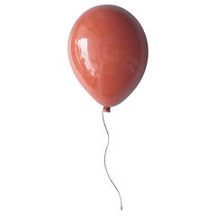 Escultura globo de cerámica rosa antigua brillante hecha a mano para pared, techo