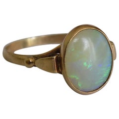 Antique Rose Gold and Opal Solitaire Ring