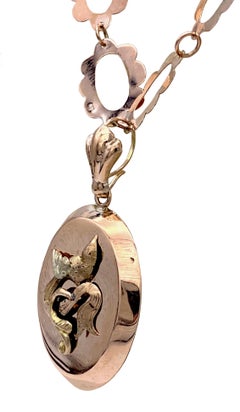 Antique Rose Gold Chain Two Coloured Gold Pendant