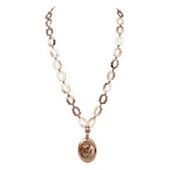 Antique Rose Gold Chain with Two Colour Gold Pendant