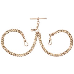 Antique Rose Gold Double Albert Watch Chain