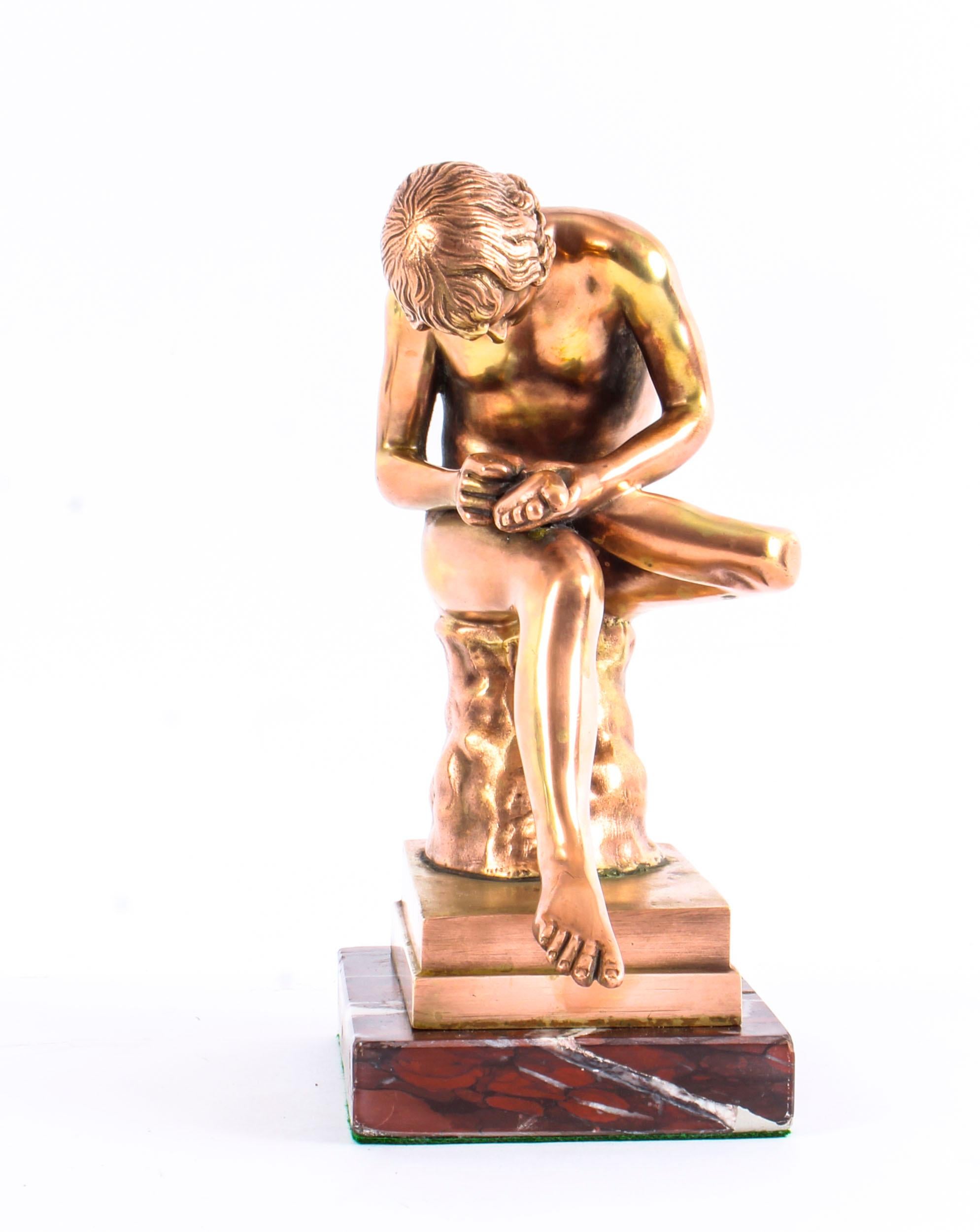 Rose Gold Patinated Bronze Figure of Boy with Thorn Spinario, 19th Century 6