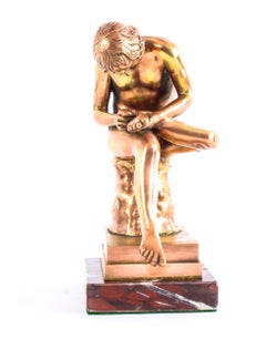 Rose Gold Patinated Bronze Figure of Boy with Thorn Spinario, 19th Century