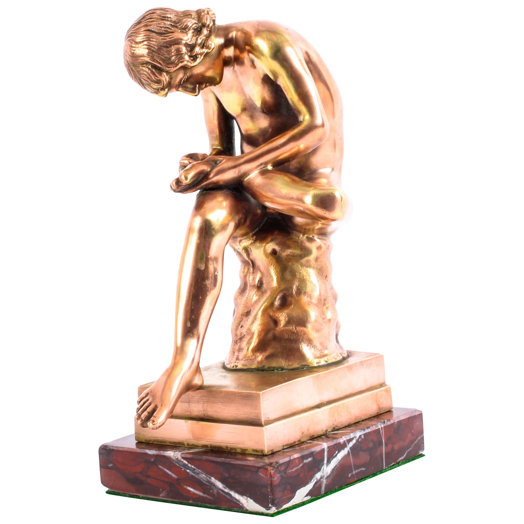 Rose Gold Patinated Bronze Figure of Boy with Thorn Spinario, 19th Century