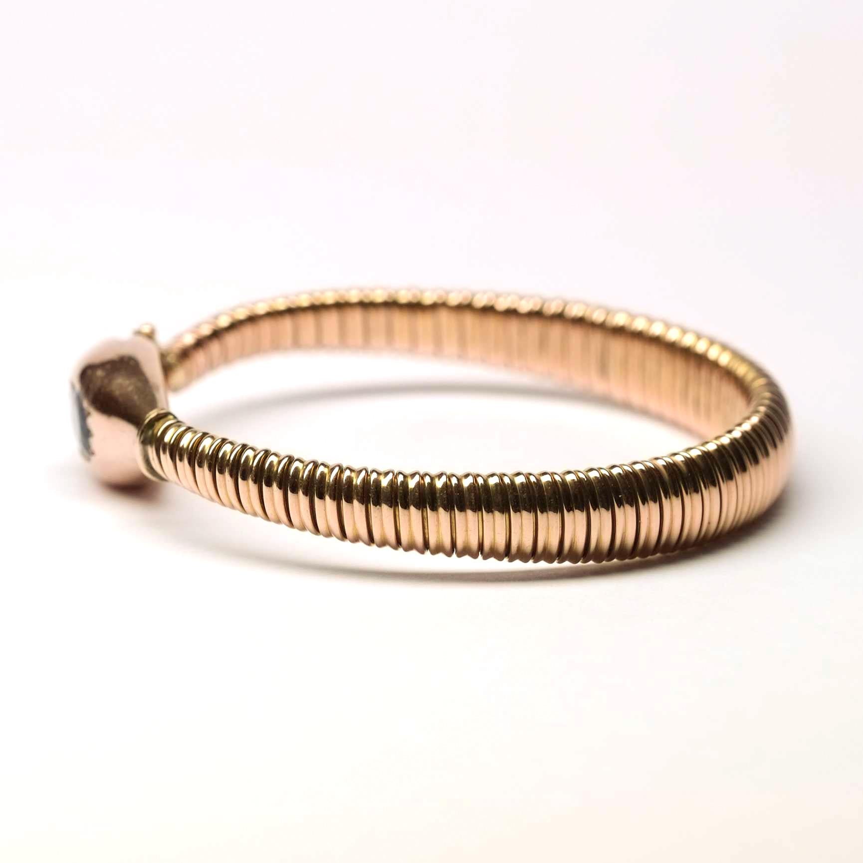 da uomo o donna Bracciale a serpente in oro rosa antico tubogas semirigido in vendita