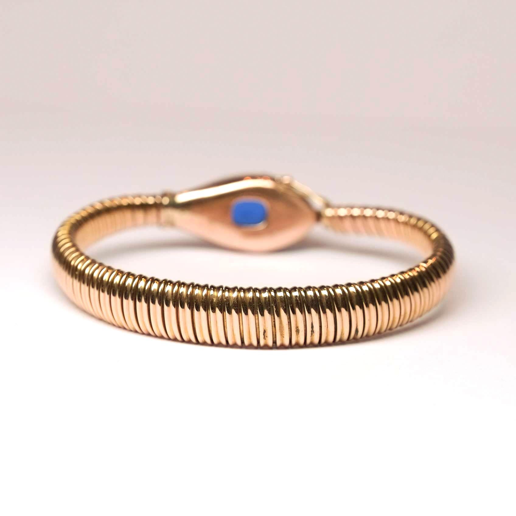 Bracciale a serpente in oro rosa antico tubogas semirigido in vendita 1