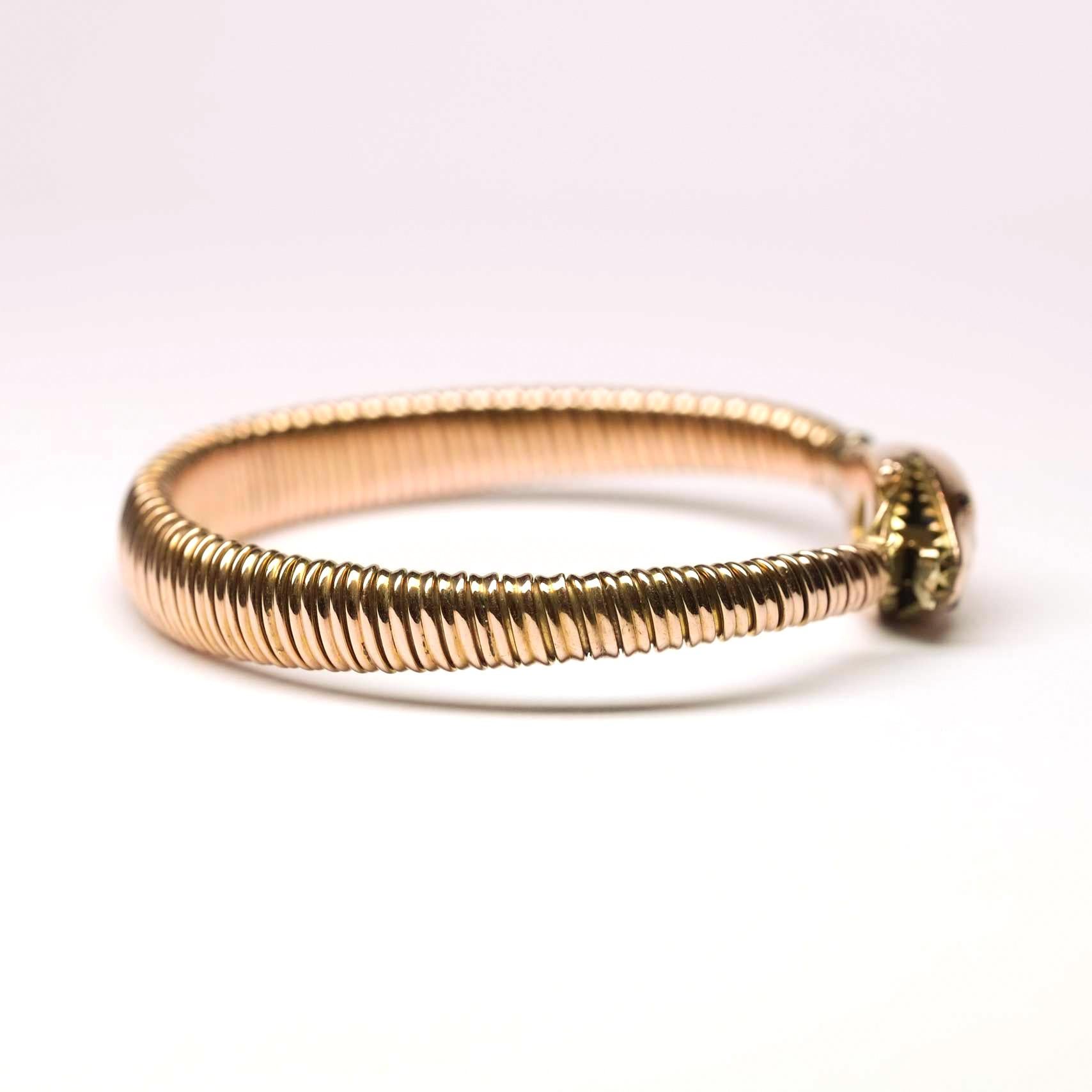Bracciale a serpente in oro rosa antico tubogas semirigido in vendita 2