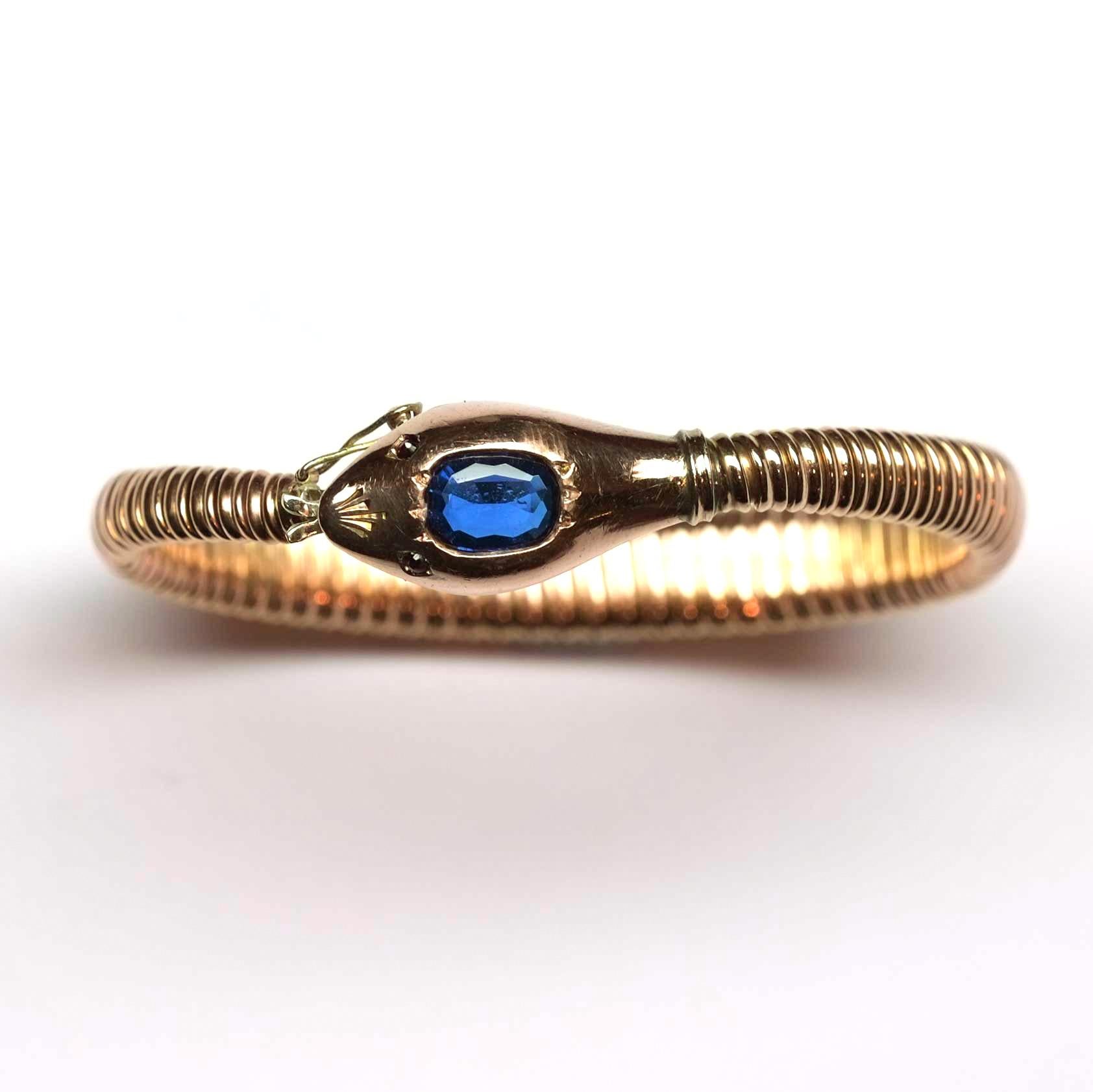 Bracciale a serpente in oro rosa antico tubogas semirigido in vendita 3